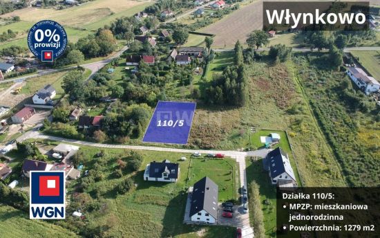 Grunt budowlany jednorodzinny na  sprzedaż Włynkowo - Działka budowlana, 1279m2, Włynkowo